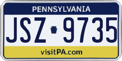 PA license plate JSZ9735