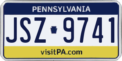 PA license plate JSZ9741