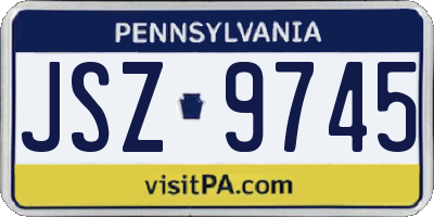 PA license plate JSZ9745