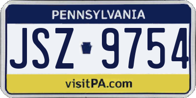 PA license plate JSZ9754