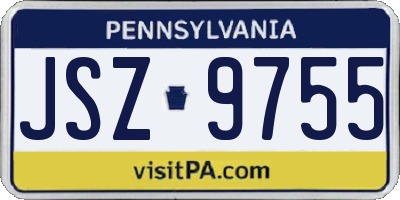PA license plate JSZ9755