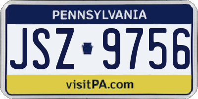 PA license plate JSZ9756