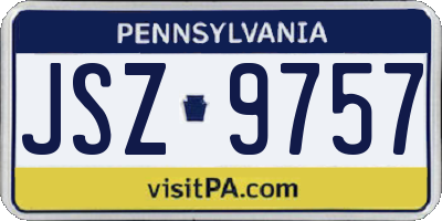 PA license plate JSZ9757