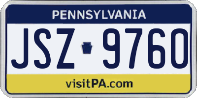 PA license plate JSZ9760