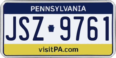 PA license plate JSZ9761