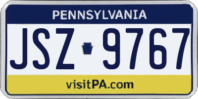 PA license plate JSZ9767