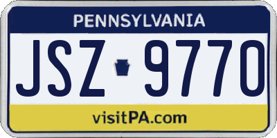 PA license plate JSZ9770