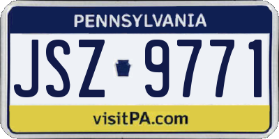 PA license plate JSZ9771
