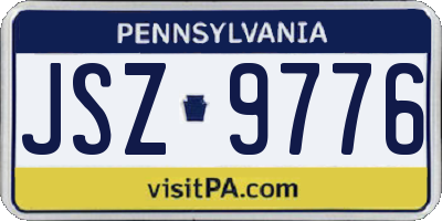 PA license plate JSZ9776