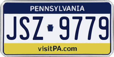 PA license plate JSZ9779