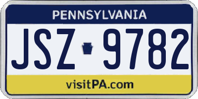 PA license plate JSZ9782