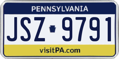 PA license plate JSZ9791