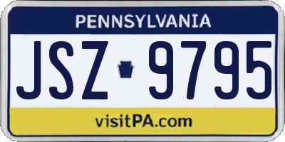 PA license plate JSZ9795