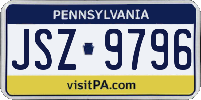PA license plate JSZ9796