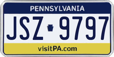 PA license plate JSZ9797