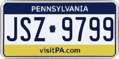 PA license plate JSZ9799