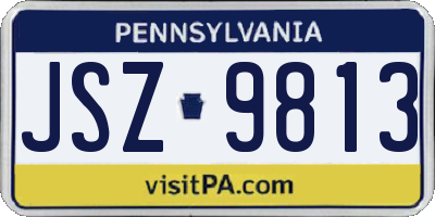 PA license plate JSZ9813