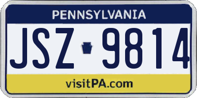 PA license plate JSZ9814