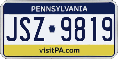 PA license plate JSZ9819