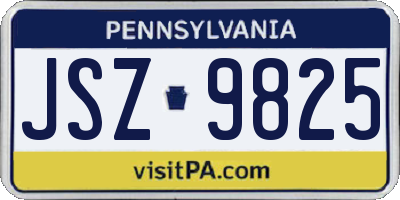 PA license plate JSZ9825