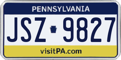 PA license plate JSZ9827