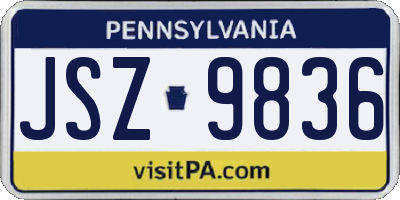 PA license plate JSZ9836