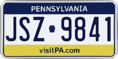 PA license plate JSZ9841