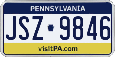 PA license plate JSZ9846