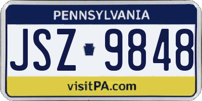 PA license plate JSZ9848