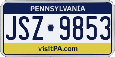 PA license plate JSZ9853