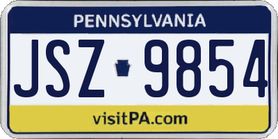 PA license plate JSZ9854
