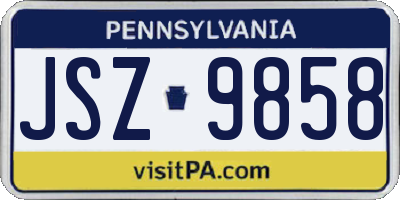 PA license plate JSZ9858