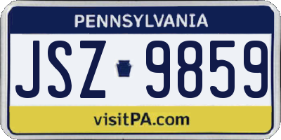 PA license plate JSZ9859