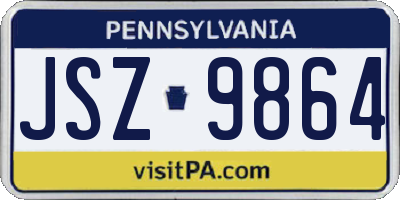 PA license plate JSZ9864