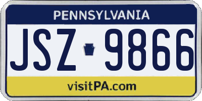 PA license plate JSZ9866