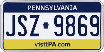 PA license plate JSZ9869