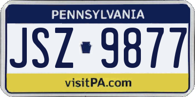 PA license plate JSZ9877