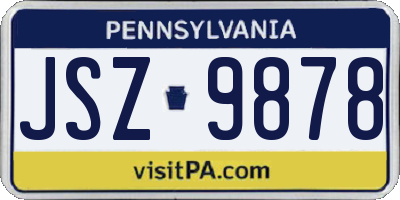 PA license plate JSZ9878