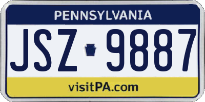 PA license plate JSZ9887