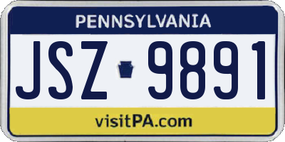 PA license plate JSZ9891
