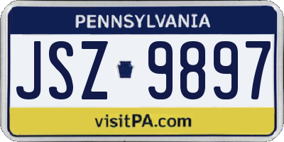 PA license plate JSZ9897
