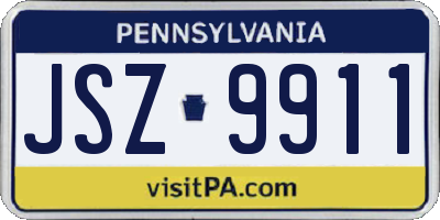 PA license plate JSZ9911