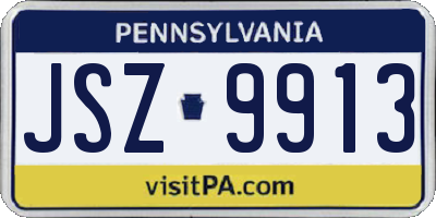 PA license plate JSZ9913