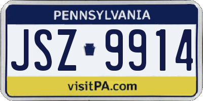 PA license plate JSZ9914