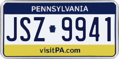PA license plate JSZ9941