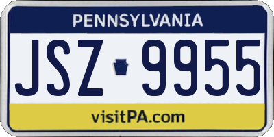 PA license plate JSZ9955