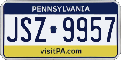 PA license plate JSZ9957