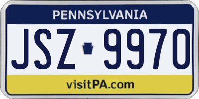 PA license plate JSZ9970
