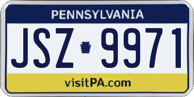 PA license plate JSZ9971