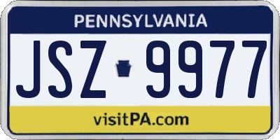 PA license plate JSZ9977